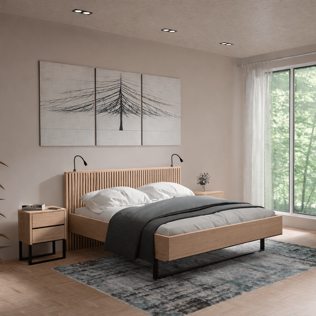 exclusief eiken designbed panelenlook van os marriott met zwart eiken fineer