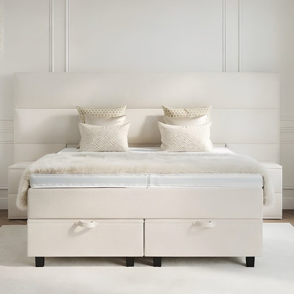 van schaik opbergboxspring maison royale kopen luxe hotelbed met overmaats hoofdbord